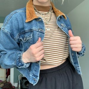 Corduroy Collar Denim Jacket